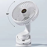 Вентилятор на прищіпці акумуляторний Kisonli F104 1200mAh, сірий, фото 3