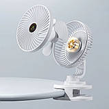 Вентилятор на прищіпці акумуляторний Kisonli F104 1200mAh, сірий, фото 9