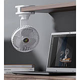 Вентилятор на прищіпці акумуляторний Kisonli F104 1200mAh, сірий, фото 5