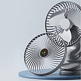 Вентилятор на прищіпці акумуляторний Kisonli F104 1200mAh, сірий, фото 6