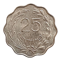 Парагвай 25 сантимів, 1953