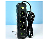 Подовжувач UA Power F43U 3USB на 3 розетки, 6 м, чорний, фото 3