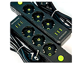 Подовжувач UA Power F43U 3USB на 3 розетки, 6 м, чорний, фото 2