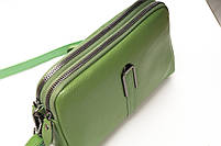 Жіноча шкіряна клатч сумка 99084 green. Купити жіночі сумки гуртом і в роздріб із натуральної шкіри в Україні, фото 5