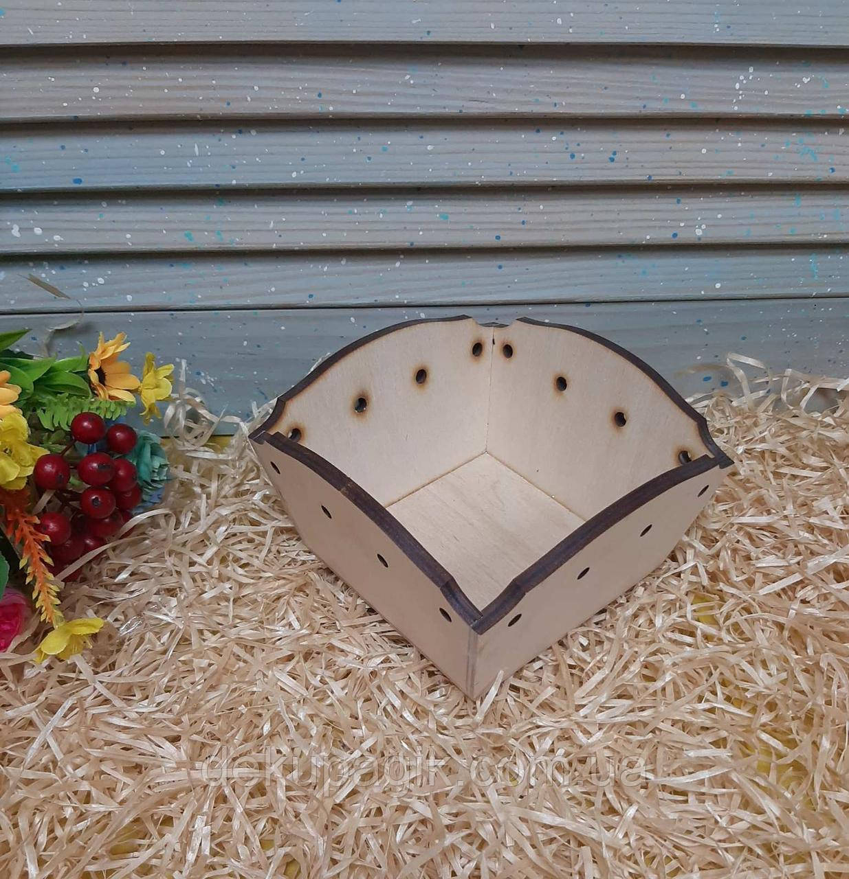 Заготівля Цукерниця NEW з отворами для стрічки, 13х13 см, фото 1