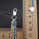 Срібний браслет жіночий з камінчиками жовто-блакитними. Браслет для дівчини з фіанітами, фото 5