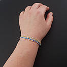 Срібний браслет жіночий з камінчиками жовто-блакитними. Браслет для дівчини з фіанітами, фото 8