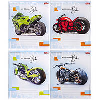 Зошит шкільний 24 аркуша лінія, серія "Мотоцикл моєї мрії", білизна 100%