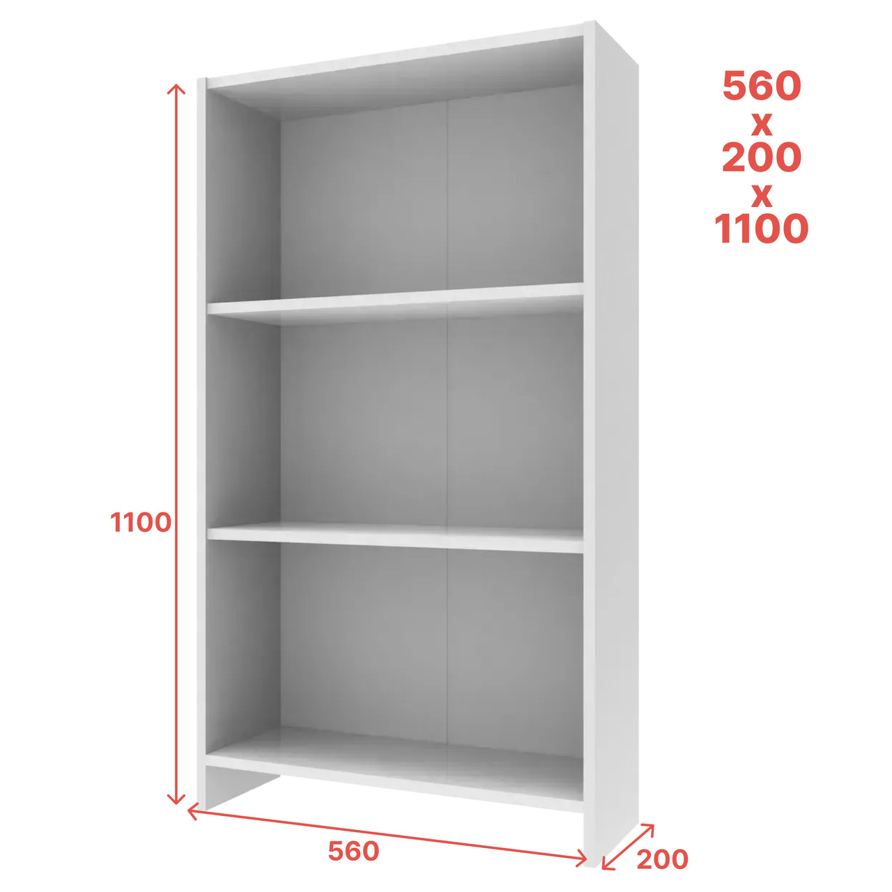 Етажерка низька Біла 56х20х110, фото 1