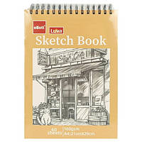 Скетчбук А4 60 аркушів 160 г/м² Ellott Luva Sketch Book CLBZ-006-А4 верхня спіраль