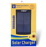 Зарядний пристрій UKC Power Bank Solar портативний на сонячній батареї 9000 mAh Чорний (2104618349)