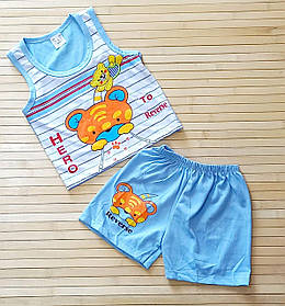 Літній костюм (майка та шорти) з принтом для дітей 6/18 міс.; Гурт. Таїланд