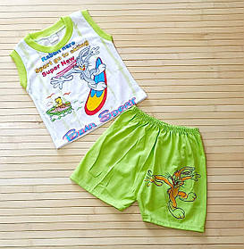 Літній костюм (майка та шорти) з принтом для дітей 6/18 міс.; Гурт. Таїланд