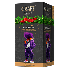 Чорний байховий чай Graff "Містер Сюрприз" з ароматом смородини, шипшини та сливи в пакетиках 20шт 36г