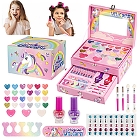 Дитяча косметика, набір для дівчаток для макіяжу та манікюру в скриньці