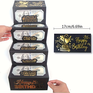 Листівка з днем народження на 6 купюр. Ексклюзивна листівка для грошей З днем народження
