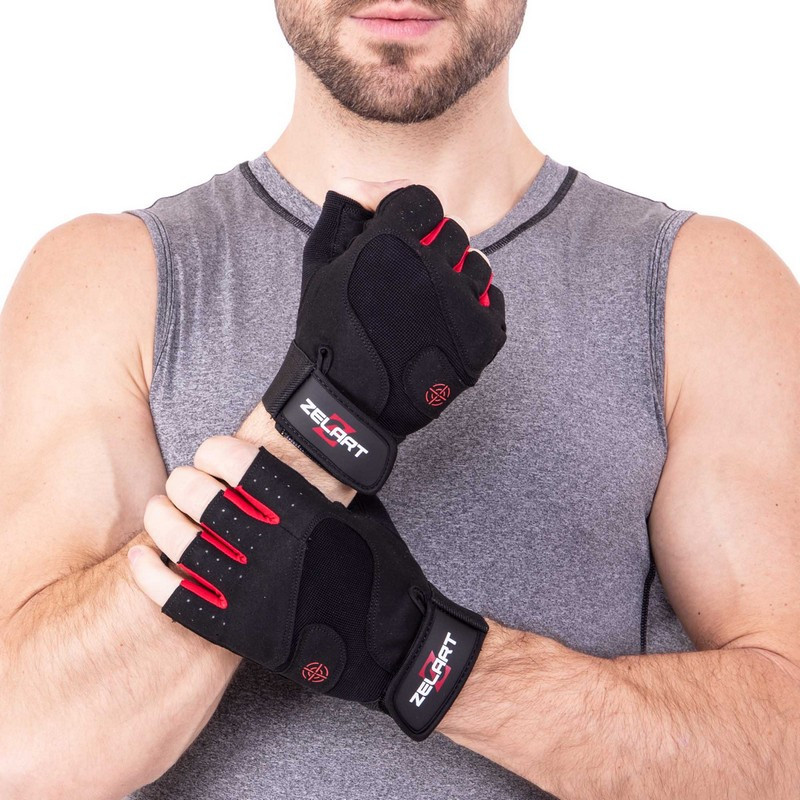 Рукавиці для фітнесу та тренувань Zelart SB-161560 р. 2XL, чорні фітнес рукавички, фото 1