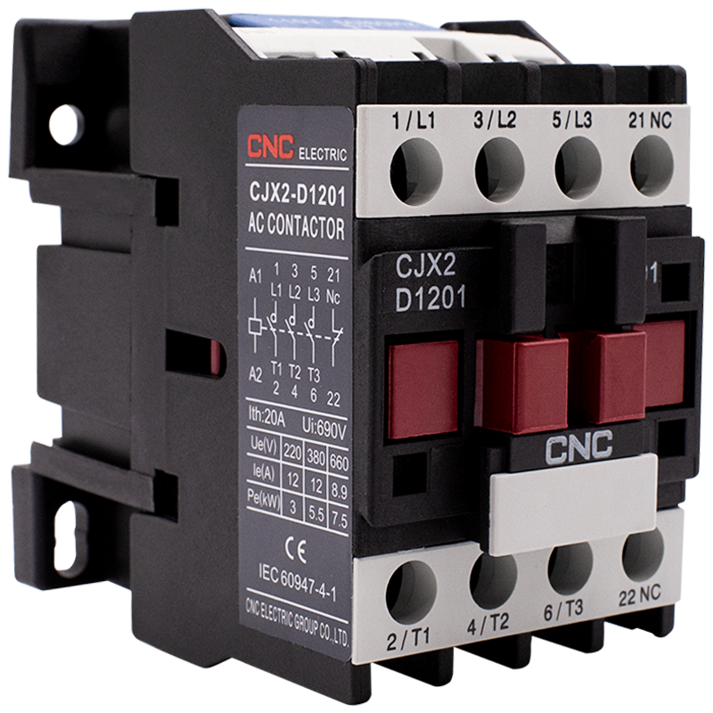 Електромагнітний контактор CNC CJX2-1201 5,5кВт 1NC 220В 12А (Б00029050)