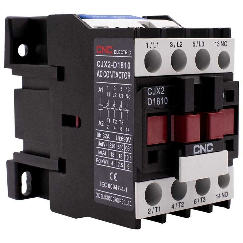 Електромагнітний контактор CNC CJX2-1810 7,5кВт 1NO 220В 18А (Б00029052)