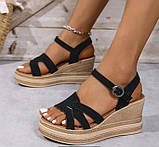 Жіночі, ошатні босоніжки на платформі 38 р. йдуть на 37 р устілка 24 см, фото 2