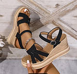 Жіночі, ошатні босоніжки на платформі 38 р. йдуть на 37 р устілка 24 см, фото 3