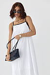 Жіночий однотонний розкльошений сарафан — білий колір, L (є розміри) M, фото 3