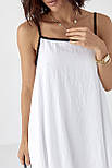 Жіночий однотонний розкльошений сарафан — білий колір, L (є розміри) M, фото 4