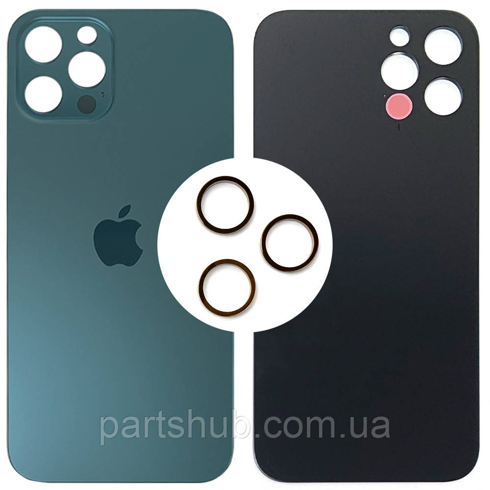Задня кришка Apple iPhone 12 Pro (синя оригінал Китай з кільцями), фото 1