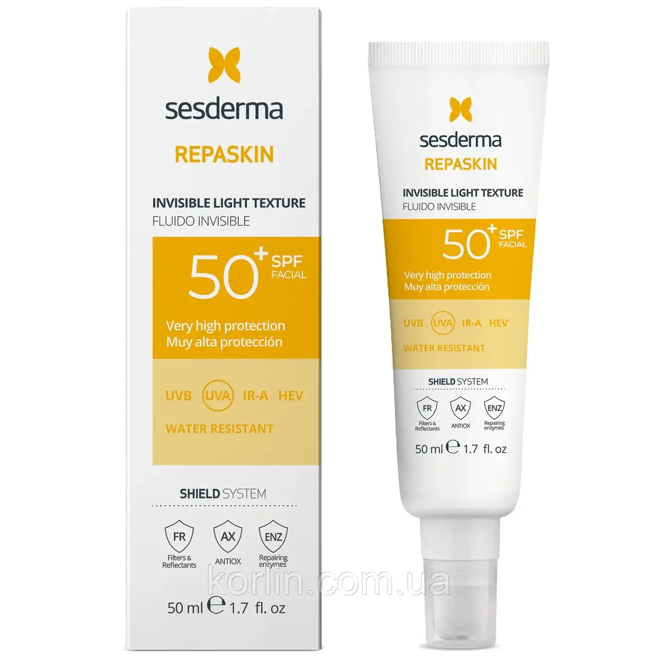 Sesderma Repaskin Fluido Invisible SPF50+ Ліпосомальний Сонцезахисний Крем Для Обличчя 50 мл