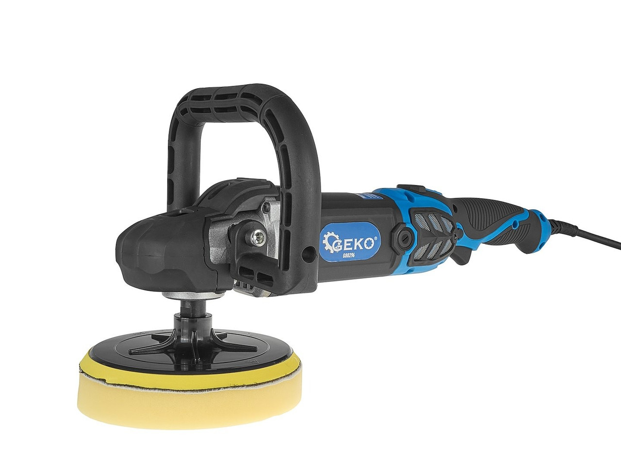 Полірувальна машина для автомобілів 180 мм 1400 вт geko g80296, мережева полірувальна машинка, фото 1
