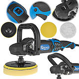 Полірувальна машина для автомобілів 180 мм 1400 вт geko g80296, мережева полірувальна машинка, фото 5