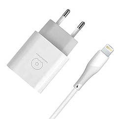 Зарядний пристрій WUW-T73 USB QC3.0 18W Lightning (біле)