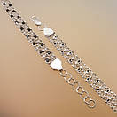 Жіночий срібний браслет подвійний арабський бісмарк з камінцями. регульований 17 - 20 см. Чорно-білий, фото 9