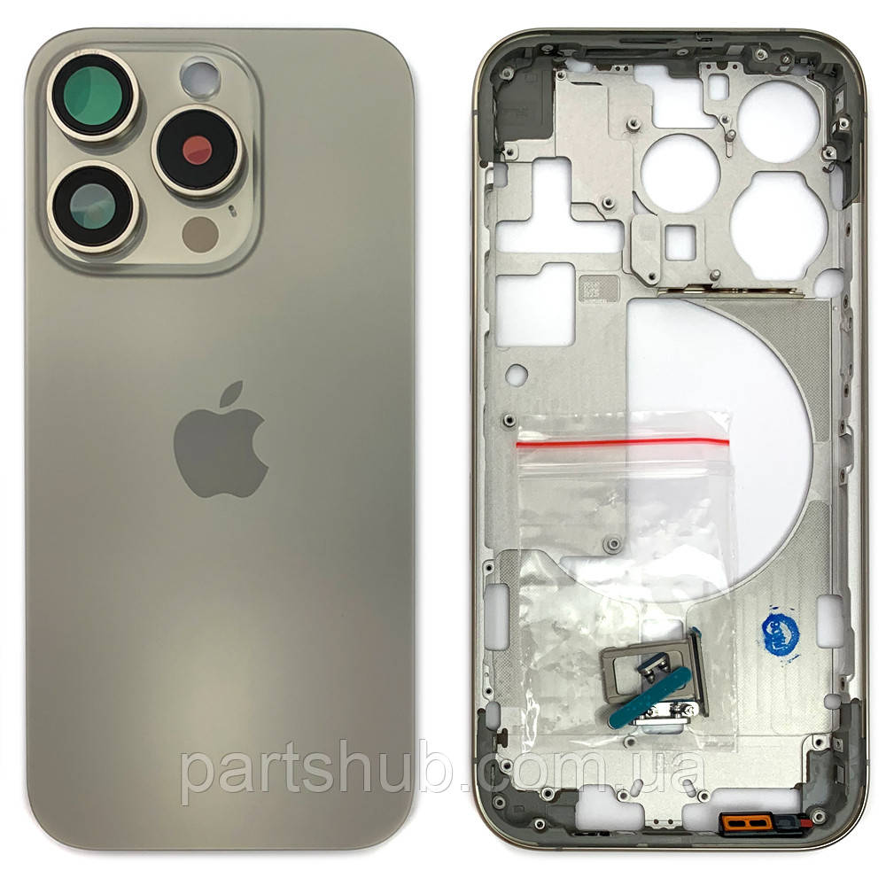 Корпус Apple iPhone 15 Pro у зборі (сірий, Natural Titanium EU), фото 1
