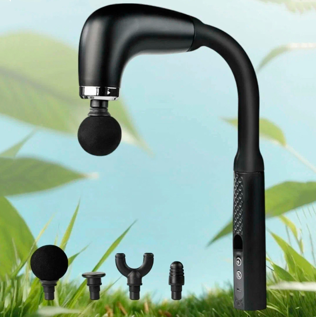 Електричний масажер Maxtop MP-930, ударний для тіла та шиї, акумуляторний, Чорний, від целюліту, фото 1