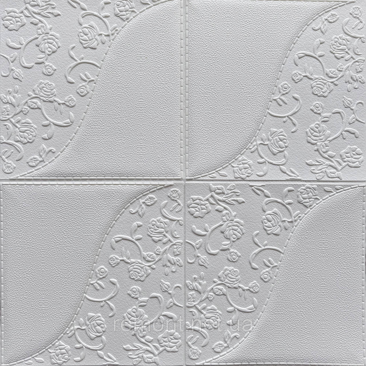 №91 Самоклеюча декоративна настінно-стельова 3D панель "Білий Дизайн" 70*70 см  Товщина 5 мм, фото 1