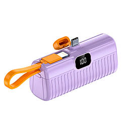 Power Bank Павербанк WUW Y134 Mini Type-C 5000mAh Фіолетовий