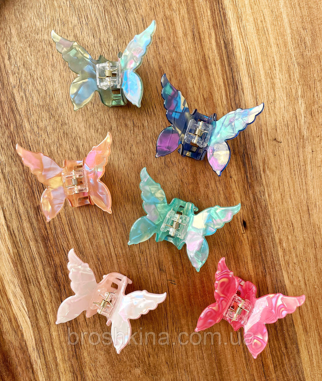 Краби для волосся пластикові оптом 5.5*4.5*2.5 см 12 шт/уп ФРАНЦУЗЬКИЙ ПЛАСТИК МЕТЕЛИКИ, фото 1