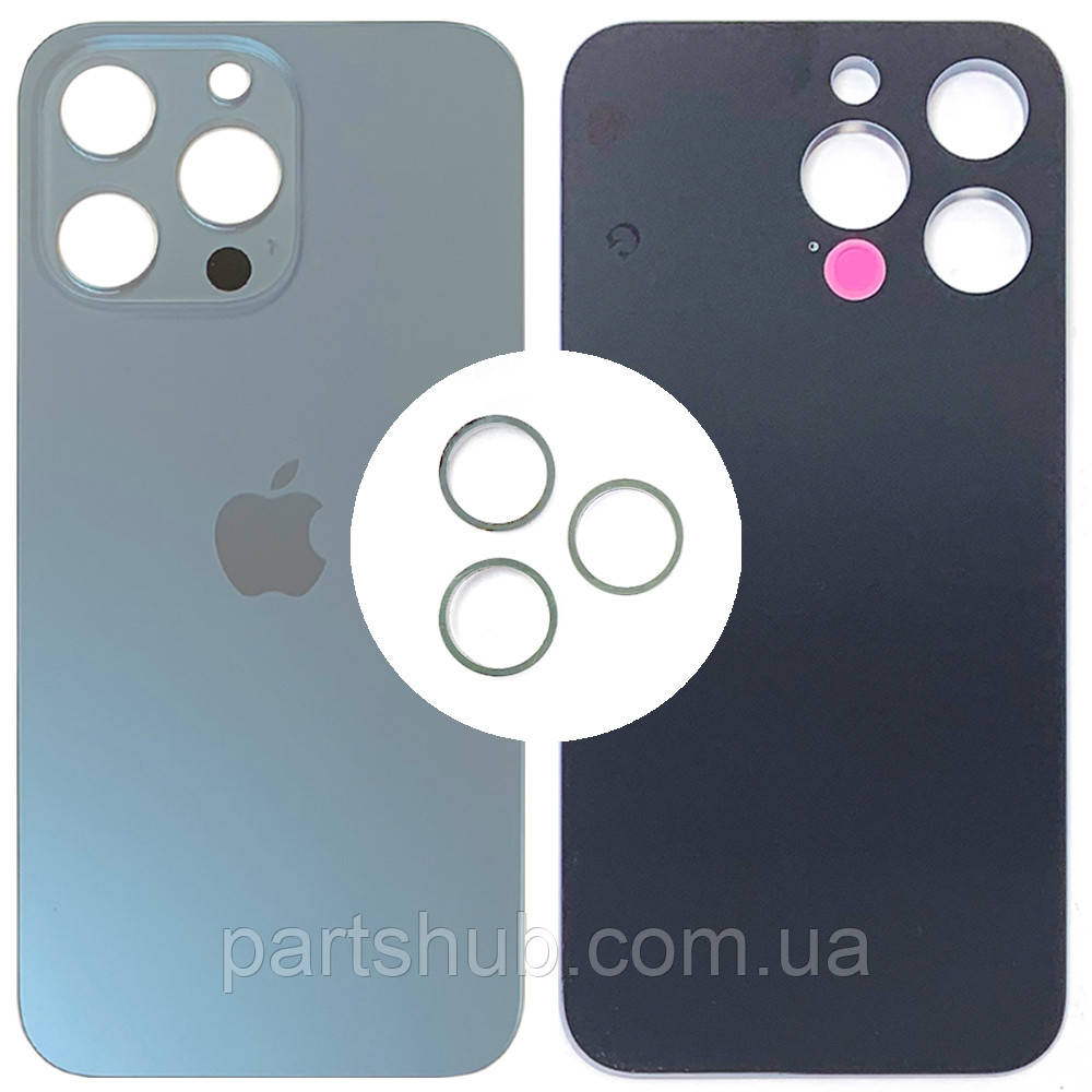 Задня кришка Apple iPhone 13 Pro (голуба оригінал Китай з кільцями), фото 1