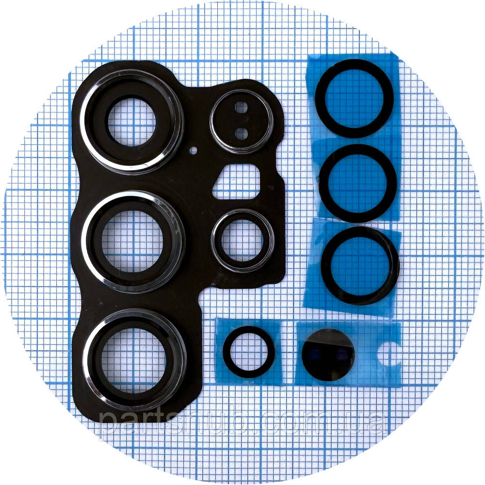 Скло камери Samsung Galaxy S24 Ultra S928 (комплект 5 шт із чорною рамкою), фото 1