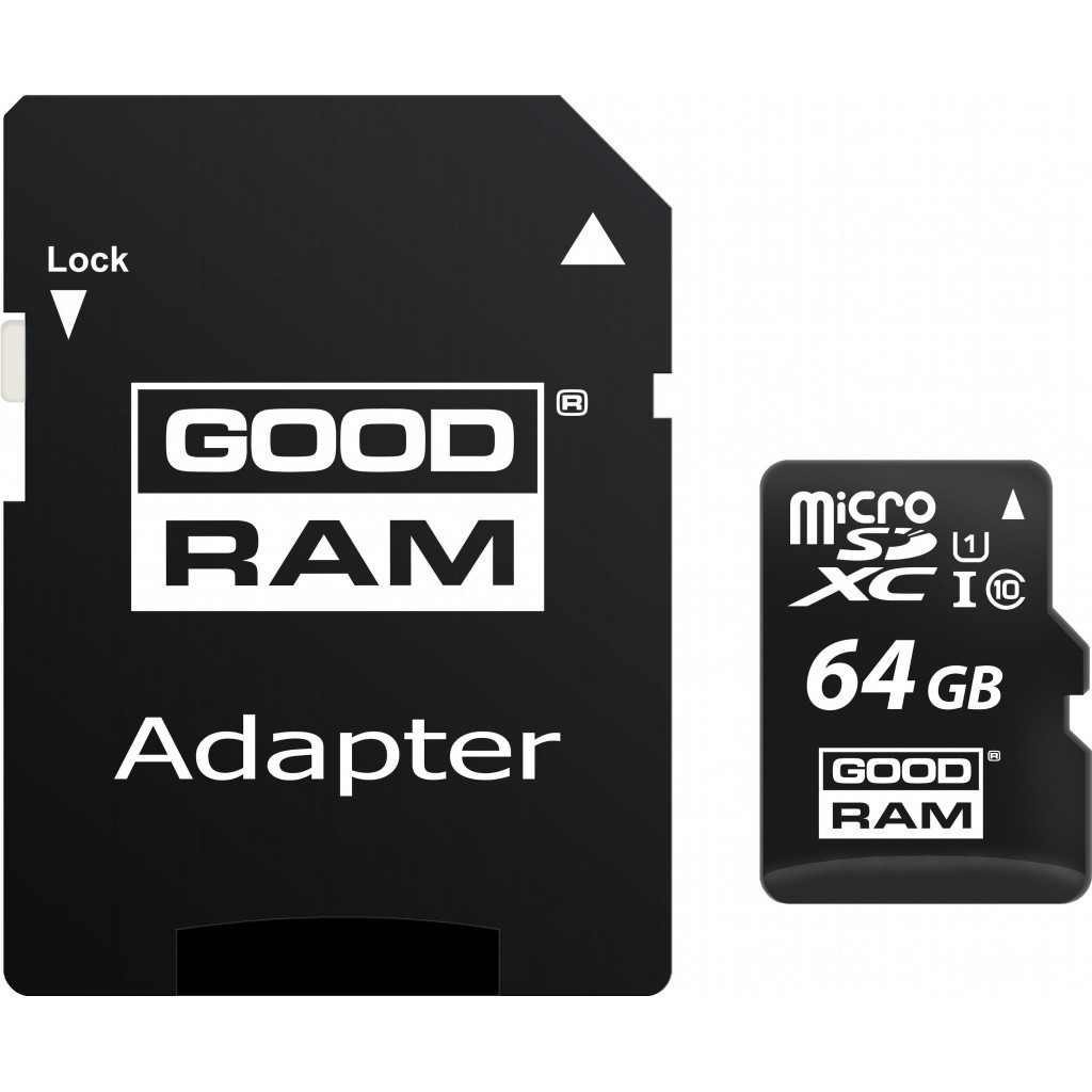 Micro-SDXC memory card 64 GB Goodram (з SD адаптером) class 1