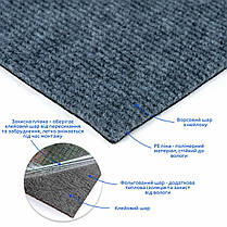 Самоклеюча плитка 3мх60см під ковролін в рулоні кавролін сірий, фото 2