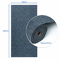 Самоклеюча плитка 3мх60см під ковролін в рулоні кавролін сірий, фото 3