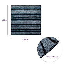 Самоклеюча плитка 60х60см 4.5мм під ковролін синьо-сірий кавролін, фото 3