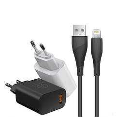 Зарядний пристрій WUW-T73 USB QC3.0 18W Lightning (чорне)