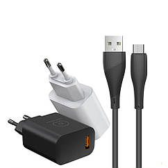 Зарядний пристрій WUW-T73 USB QC3.0 18W Type-C (чорне)