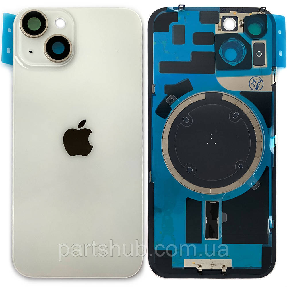 Задня кришка Apple iPhone 14 (біла оригінал Китай з рамкою, склом камери та магнітом), фото 1