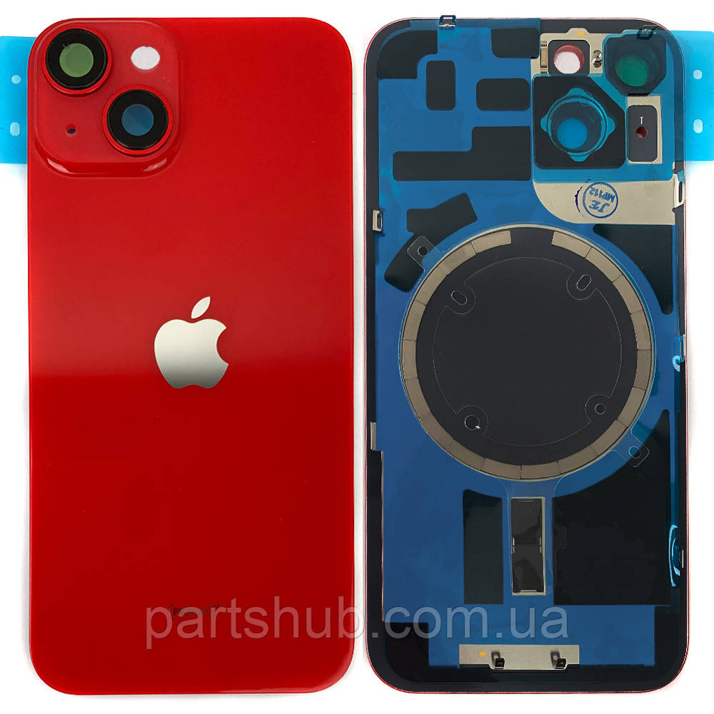 Задня кришка Apple iPhone 14 (червоний оригінал Китай з рамкою, склом камер і магнітом), фото 1