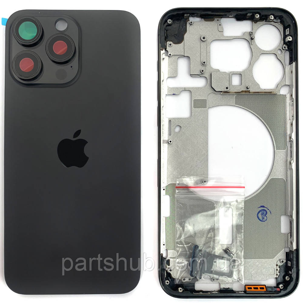 Корпус Apple iPhone 15 Pro Max у зборі (чорний, Black Titanium EU), фото 1