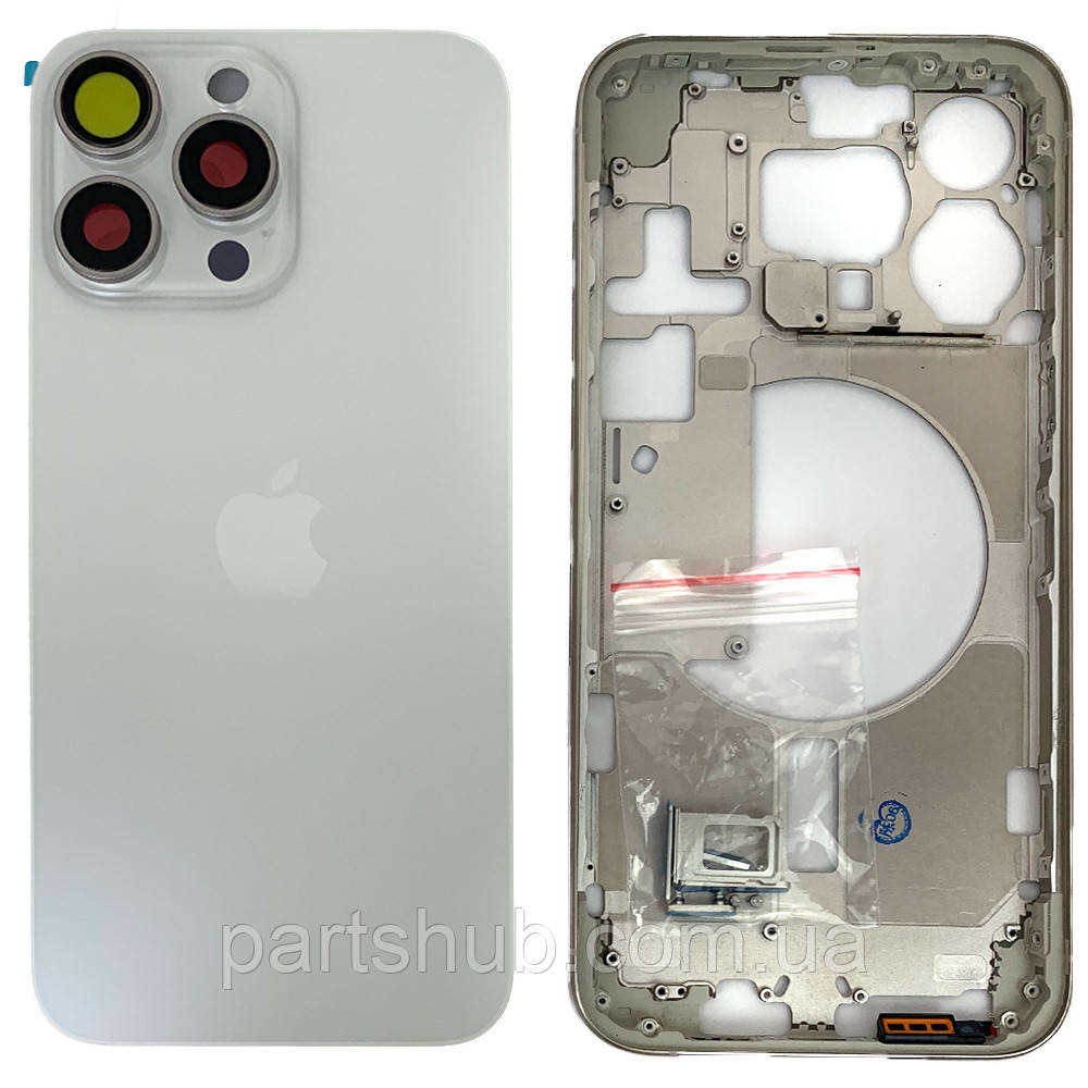 Корпус Apple iPhone 15 Pro Max у зборі (білий, White Titanium EU), фото 1